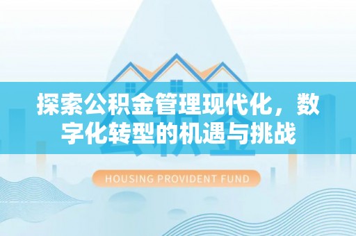 阿鲁科尔沁旗探索公积金管理现代化，数字化转型的机遇与挑战